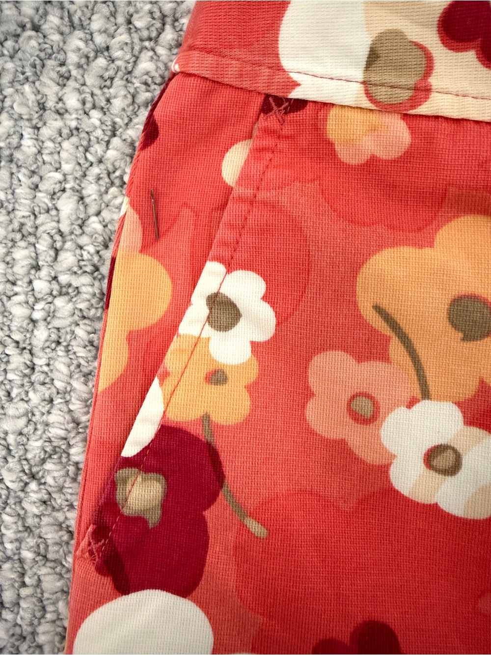 LOFT Coral-Orange Floral Skirt Size 14P summer vacation resort wear - Picture 6 of 14